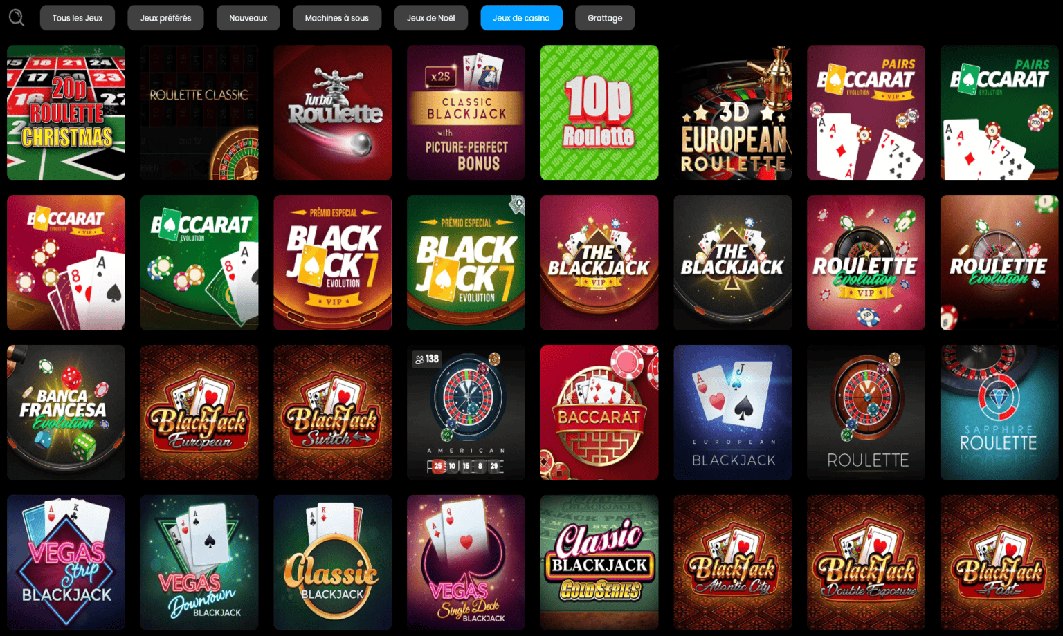 Jeux de table sur betiton Casino