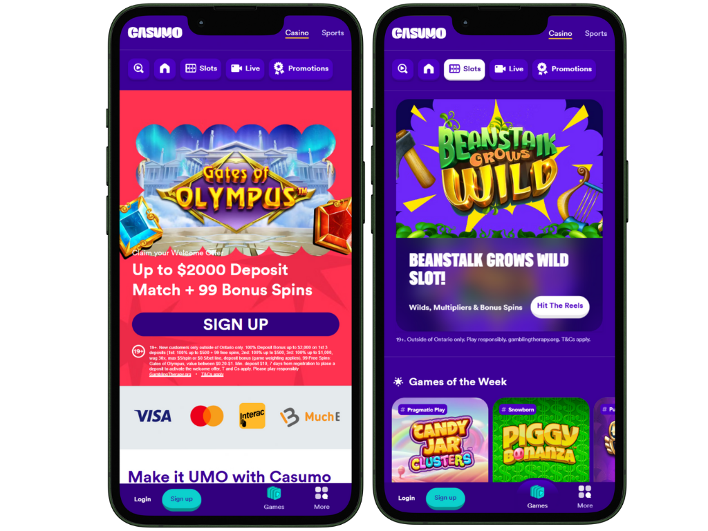 casumo casino screenshot