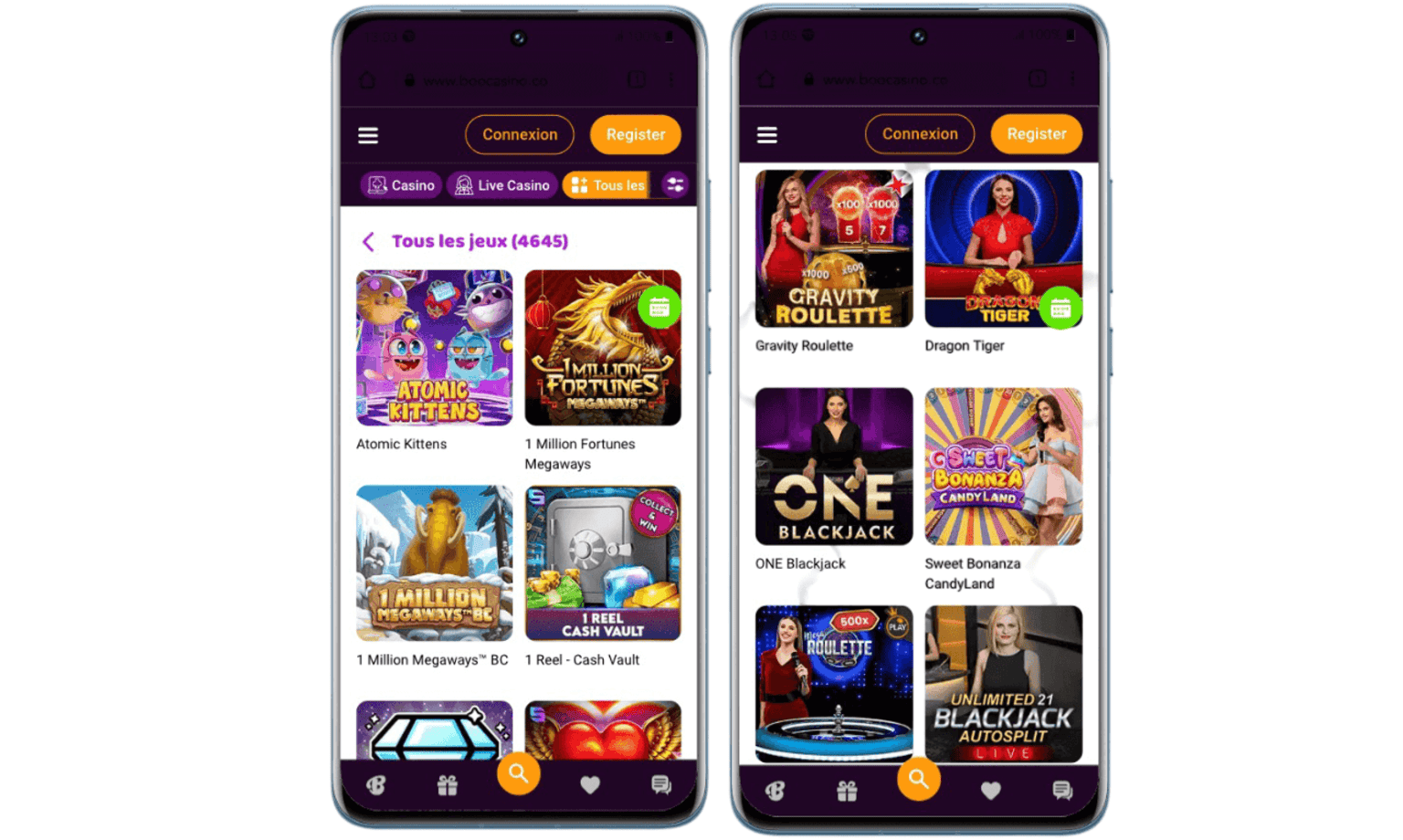 Tous les jeux en ligne disponibles sur Boo Casino