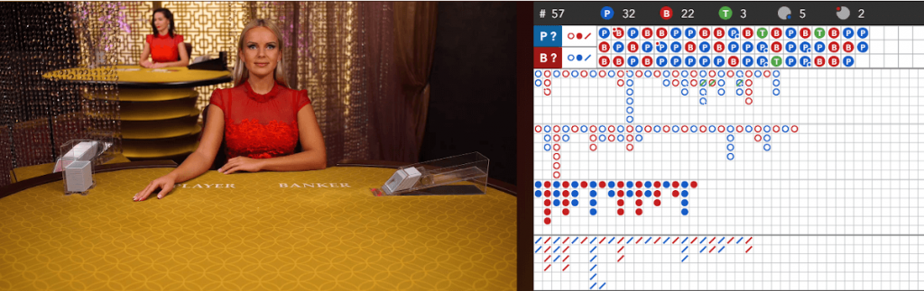 croupier au baccara live